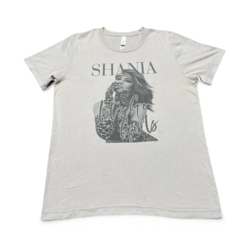 Vintage Shania Twain Lets Go Girls Brown on Tan Band Tee